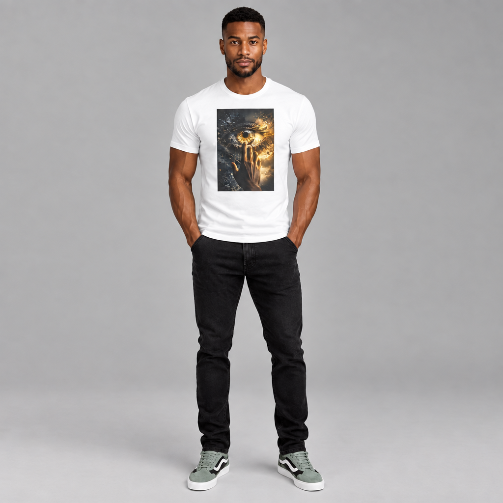 MarcSteven Golden Eye T — white, on the store model